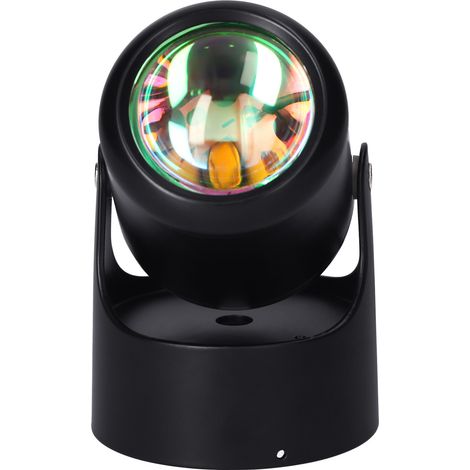 Proyector LED USB con efecto de puesta de sol, lámpara de mesa o de pared, rotación de 180°, luz nocturna decorativa para sala de estar, dormitorio, fiestas, fotografía y transmisiones en vivo. (1/5)
