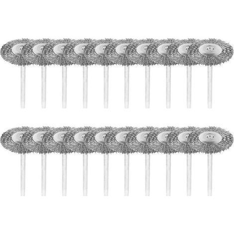 Lot de 20 brosses métalliques avec tige de 3 mm en acier inoxydable polissage Dremel outil rotatif Better (1/5)