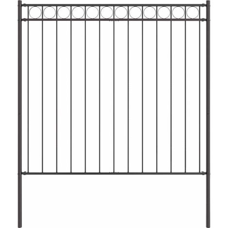 Maison Exclusive - Zaunelement ASSEN Grau 170 x 170 cm Stahl