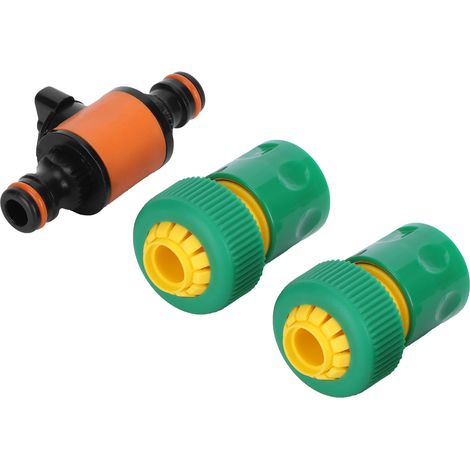 Kit de réparation de tuyau d'arrosage comprenant 3 raccords rapides, vannes à bille marche/arrêt de type américain G3/4 (1/5)