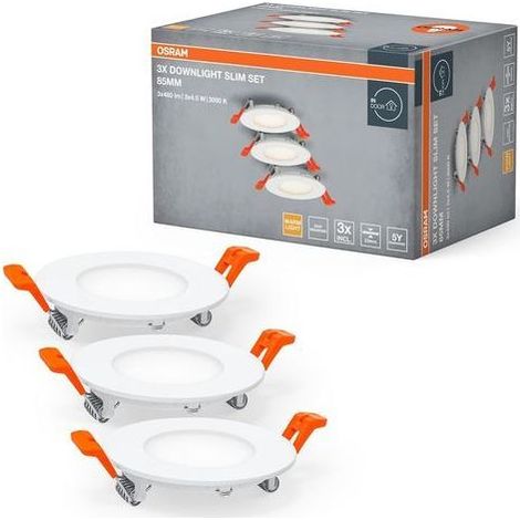 Lot de 3 Spots Encastrables LED 85mm avec Transformateur Intégré, Corps en Plastique IP20 pour Éclairage Intérieur (1/3)