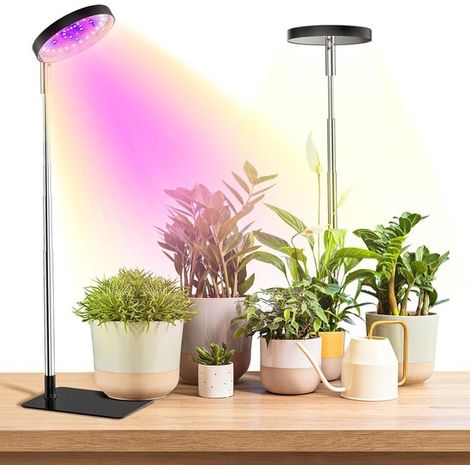 Lampe de bureau - Lampe de croissance pour plantes - Éclairage LED pour plantes - Lampe de croissance d'intérieur - 48 LED - 6000 K - Minuterie 3/9/12 heures - 10 niveaux de luminosité - 3 modes d'écl (1/5)