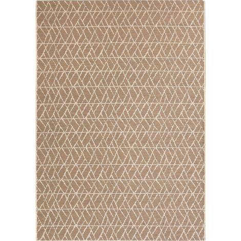 Tapis d'Extérieur et Intérieur en Polypropylène Coloris Lin Motif Moderne 120 x 170 cm - PANGIVO (1/3)