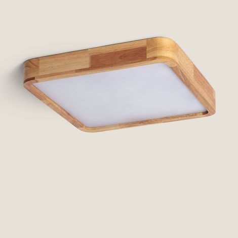 Plafón LED 20W Cuadrado Madera 400x400 mm CCT Seleccionable Kayu Madera