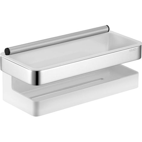 Keuco Collection Moll - Estante con limpiacristales, longitud 24 cm, blanco/cromo 12759010000 (1/5)