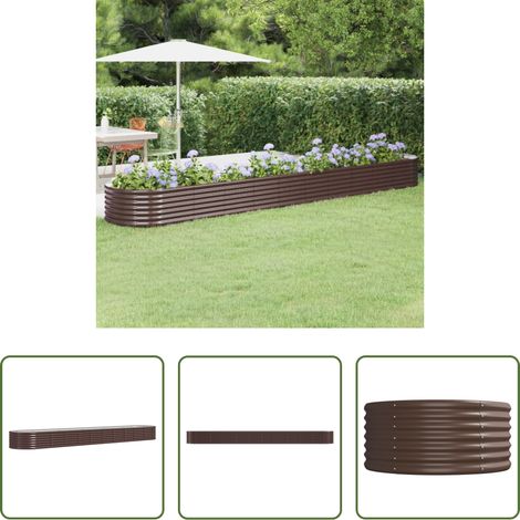 Pflanzkübel -  Hochbeet Verzinkter Stahl 440x80x36 cm Braun (1/5)