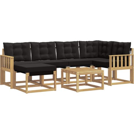Outdoor Sofa Set with Cushion 7 pcs White and Black vidaXL (1/5)