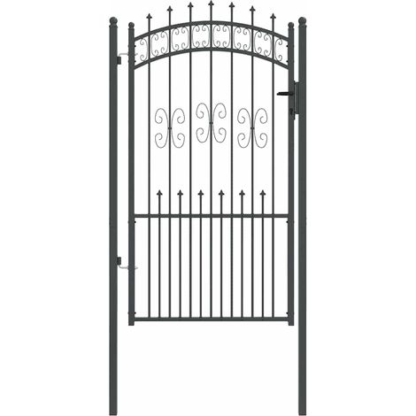 Portail de clĂ´ture avec pointe Gris 103 x 175 cm Acier CFW223453 (1/5)