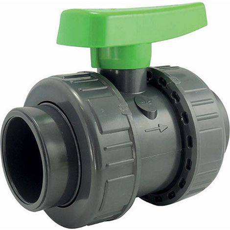 PVC-Druckventil mit doppelter Verbindung zum Kleben Durchmesser 40mm. (1/2)