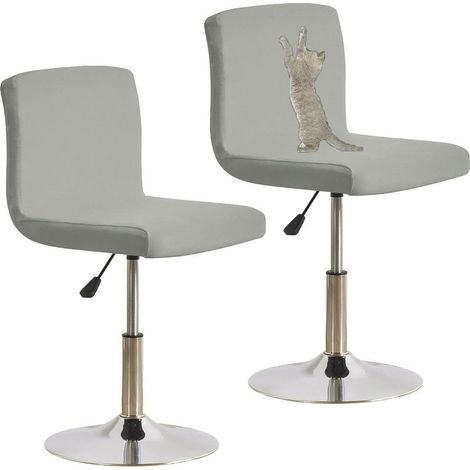 Set Barhockerbezüge, dehnbare drehbare Barhockerbezüge, kratzfest für Katzen mit Rückenlehne, waschbarer Spandex-Barhockerbezug (Hellgrau) (1/5)