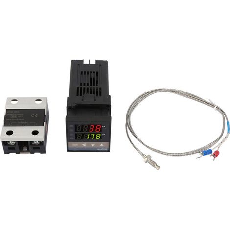 REX C100 PID Digital Thermostat Kit with Alarm 0℃1300℃, AC110V 240V LED Temperature Controller (1/5)