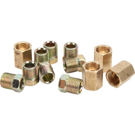 12 pièces raccords de ligne de frein 7/16-24 filetés en laiton pour tube de 1/4 pouce, accessoires auto (1/5)