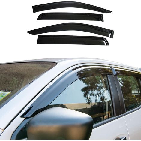 Windabweiser für Nissan Navara NP300 D23 Doppelkabine 2015-2024 Rauch Schwarz 4 Stück (1/5)