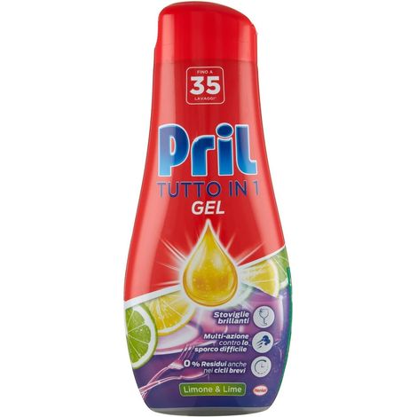 PRIL GOLD GEL PER LAVASTOVIGLIE IN FORMATO DA 630 ML SGRASSANTE AL LIMONE (1/3)