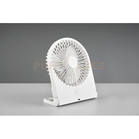 BREEZY VENTILATORE DA APPOGGIO BIANCO 3 VELOCITA' RICARICABILE H. 23CM