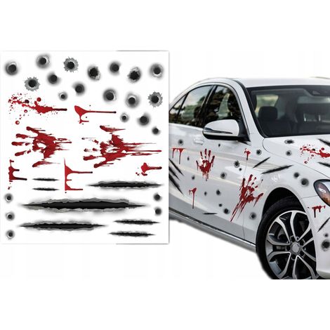 Autocollants décoratifs pour voiture, ornements de flèches ensanglantées, Halloween (1/2)