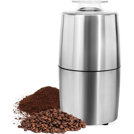 Moulin à café électrique - Moulin à café en acier inoxydable pour café, expresso, latte, mocha, broyeur à une touche pour herbes, épices, céréales et plus encore (1/5)