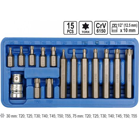 Torx E Profil Bitsatz Nuss Einsätze Ratsche Bit Set 15 tlg (1/5)