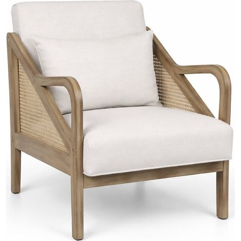Butaca Madera De Hevea Ratan 59X59X79 Beige (1/2)