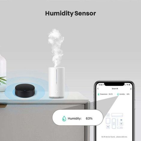 Zoternen Mini télécommande infrarouge intelligente Wi-Fi universelle avec capteur de température et d'humidité pour téléviseur, climatiseur, surveillance en temps réel, minuterie, déclenchement automa