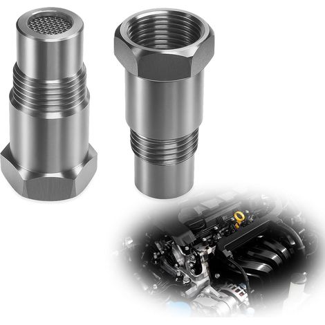 Lot de 2 Rallonges de Capteur Détrompeur Lambda, Capteur D'Oxygène, Pour Extender Entretoise, Filtre Detrompeur Sonde Lambda, Pour Voitures Moteur Les Systèmes D'Echappement M18 x1.5 mm