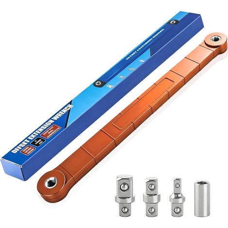 Offset Extension Wrench Set Clé à Cliquet Rallonge Décalée 39 cm avec Adaptateurs 1/4" 3/8" 1/2" Rallonge Clé Dynamométrique Prolongateur Cliquet CléDouille pour Espace Restreint Outil Réparation Auto (1/5)