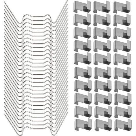 TAISHENGDA-100 Pièces Clips de Vitrage de Serre Inoxydable Clip Z Type pour Serre Clip de Vitrage de Type W en Acier Inoxydable Résistant Aux Tempêtes pour Fixation de Serre Verre Accessoires Serre (1/5)