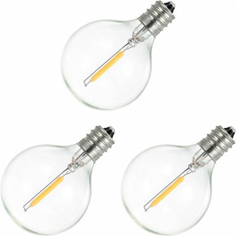 Ampoule G40 - Culot E12 - Blanc Chaud 2200 K - 1 W - 30 Lm - 220-230 V AC - Pour Guirlandes Décoratives - Lot De 3 (1/5)