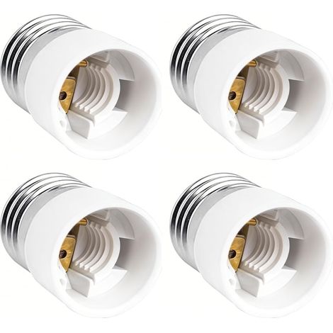 Douille Adaptateur E27 vers E14, Adaptateurs de Conversion pour Passer de E27 à E14, AC 220-240V, Douille Plastique pour Ampoule Petite Culot E14, lot de 4 (1/5)