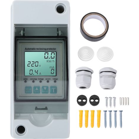 GARRYFIZH Disjoncteur Intelligent Monophasé avec Boîtier de Distribution, Protection Surtension/Sous-tension, Relevé Compteur, Montage sur Rail DIN (1/5)