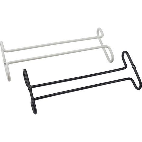 Schlichter und moderner hängender Weinglasständer, 2-teilig aus Eisen, Stielglasständer, Aufbewahrungsregal, Stielglasständer für Küche, Bar, unter dem Schrank (weiß, schwarz) (1/5)
