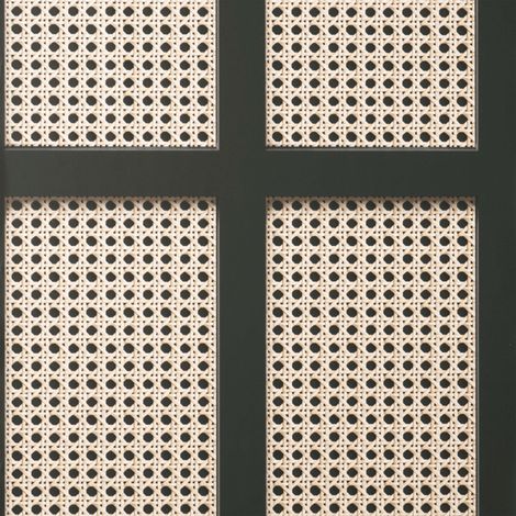 Black Cane Wood Panel Wallpaper Fine Decor Wicker Rattan Modern Contemporary (1/3)