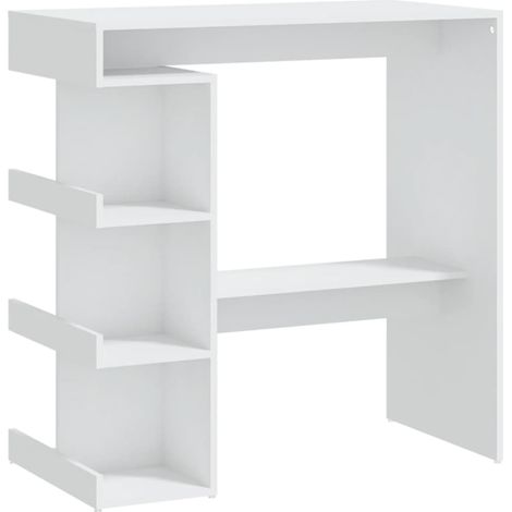 Maison Exclusive - Tavolo da Bar con Ripiani Bianco 100x50x101,5 cm in Truciolato