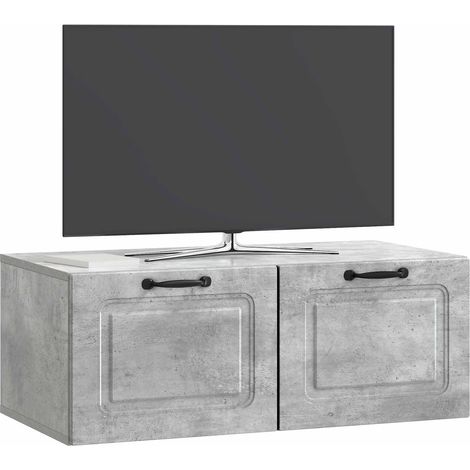 Maison Exclusive - Meuble TV mural Gris béton 78,5 x 41 x 30 cm Bois d'ingénierie