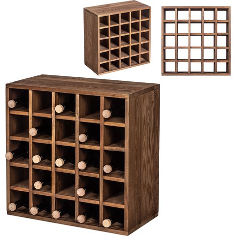 KADAX Weinregal Chess Walnuss
