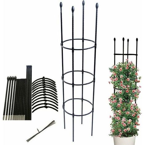 Plante Grimpante Trellis Plantes Cage, GrandeCage De Support en Métal, Plante d'escalade D'obélisque De Jardin, Colonne Rosier, Robuste Et Stable, Convient pour Jardin, Balcon Pots De Fleurs--133cm LI