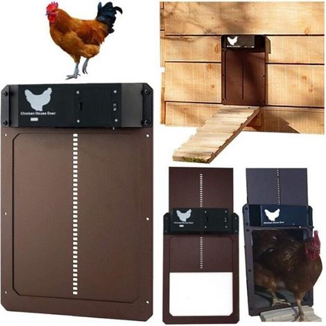 Nouveau Porte Automatique Poulailler, Automatique Etanche avec Capt de Lumière Porte De Poulailler Automatique à Induction à Pile (1/5)