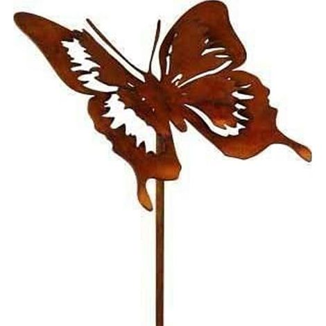 Papillon Décoratif en Métal Aspect Rouille Patine Déco Jardin et Maison 12x12 cm - PANGIVO (1/4)