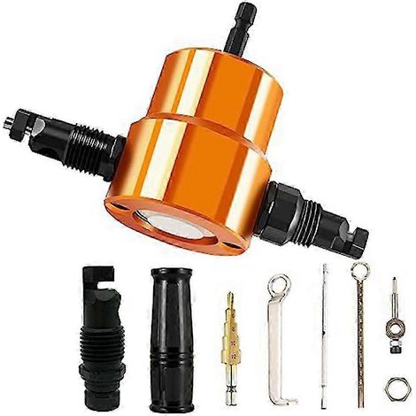 Grignoteuse à double tête pour tôle, accessoire de perçage pour la découpe des métaux avec poinçon supplémentaire, compatible avec les coupes droites, courbes et circulaires. WHBYV (1/4)