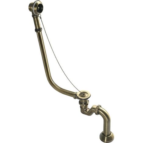 Polysan - Set de bain pour installation à l’extérieur, chaîne, siphon inclus, bronze 71690 (1/4)