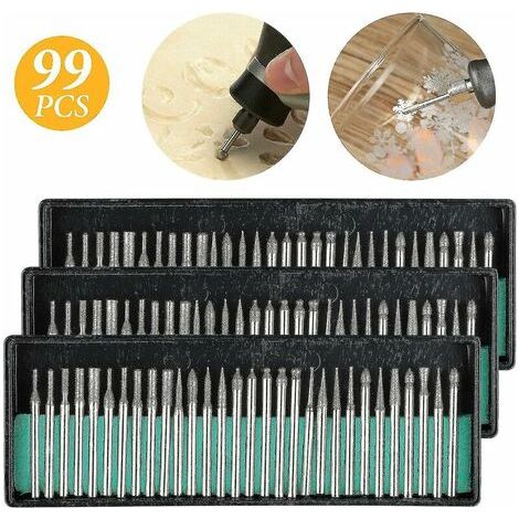 Forets diamantés pour perceuse – Kit de 90 pièces – Tige de 3 mm – Pour verre, métal, pierre, céramique, bois, plastique – Mowze (1/6)