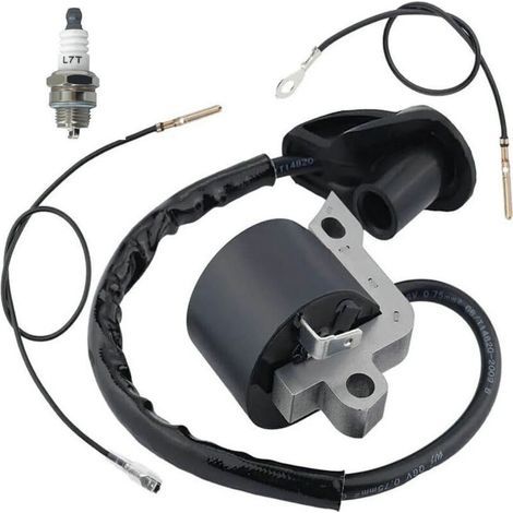 Bobine d'allumage haute tension avec kit de bougie, compatible STIHL avec les débroussailleuses haute puissance FS400, FS450 et FS480 (réf. 4128 400 1306). (1/3)