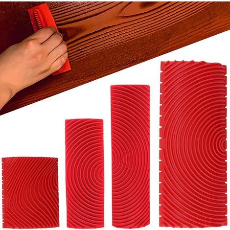 Pcs Wood Grain Rubber Imitation Wood Grain Tool Wood Graining Rubber Imitation Wood Grain Painting Texture Tools for Home Wall, Rubber Wood Grain Painting Tools (1/5)