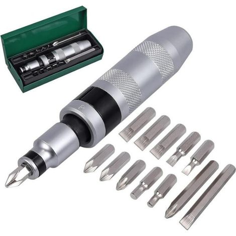 Tournevis à Frapper 13 pièces 1/2" Impact Driver Set d'embouts pour Coupes Hexagonales en Croix pour Usages Lourds (1/5)