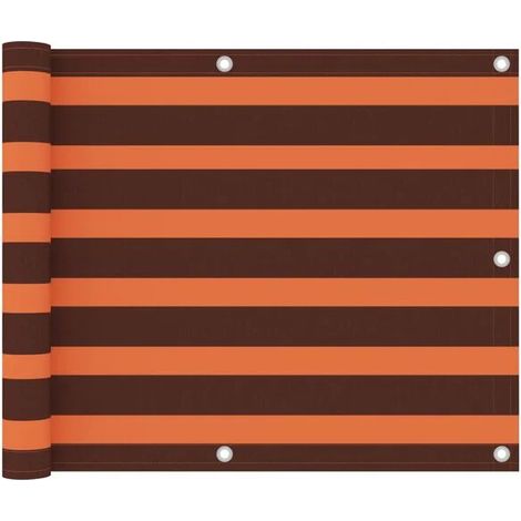 Paravent de balcon orange-brun, 75x300 cm, tissu Oxford. (1/5)