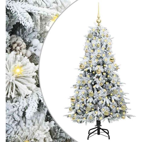 vidaXL Artificial Hinged Christmas Tree White 150 cm PE and PVC (1/5)