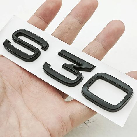 (S30 Noir) - Logo autocollant 3D en ABS pour coffre arrière, compatible avec Volvo S30, V30 et C30 - Accessoires extérieurs automobiles (1/5)
