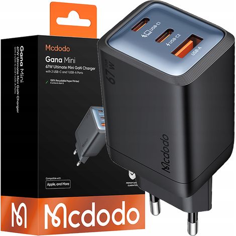 Mcdodo Schnellladegerät-Netzteilwürfel 3x USB-C PD USB-A GAN 67W (1/5)