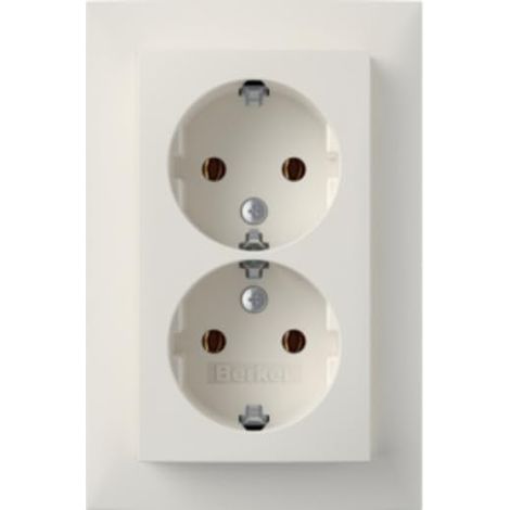BERKER PRISE DOUBLE SCHUKO AVEC PLAQUE DE RECOUVREMENT 47741909