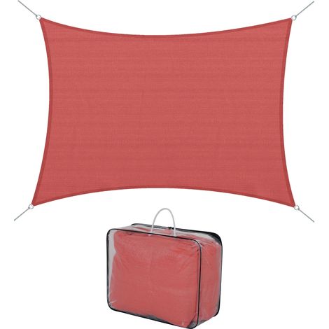 Outsunny Rechteckiges Sonnensegel 4x6m, UV-Schutzgewebe aus 185 g/m² HDPE, für Garten, Terrasse, Patio, Pool, Balkon und Terrakotta-Ziegel